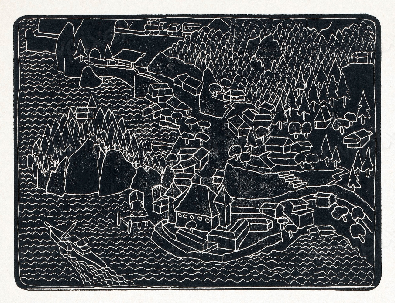 Village view on the coast