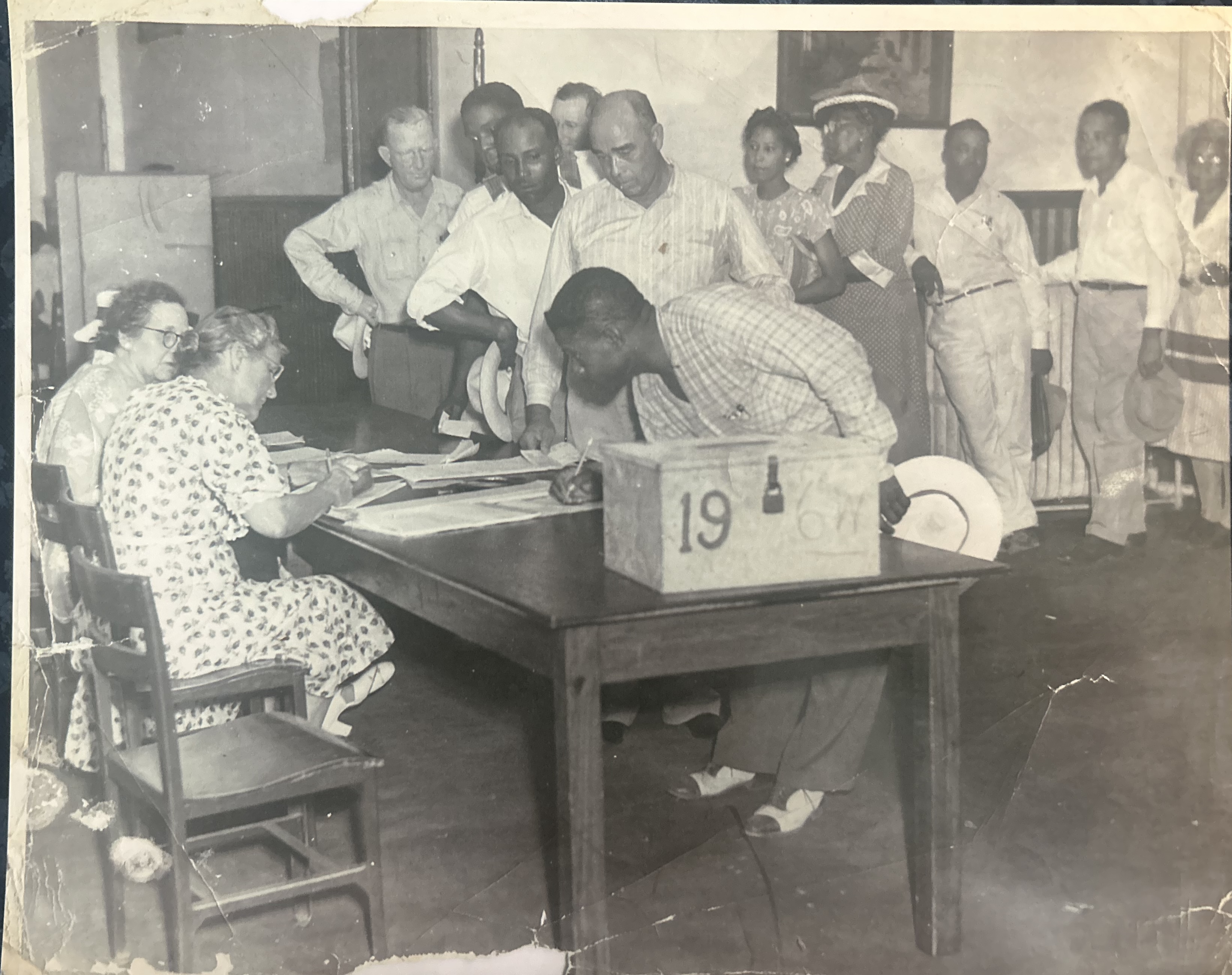 Chelle A. Carter Wilson's uncle voting for the first time in Austin, Texas.